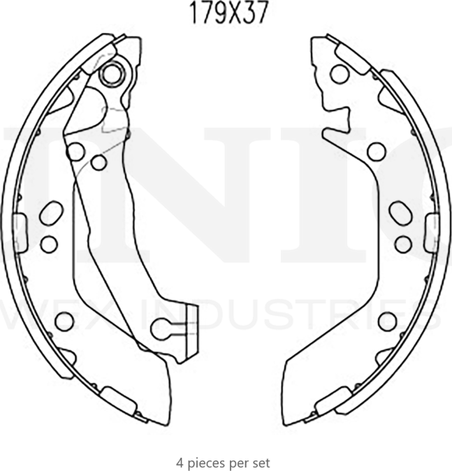 Колодки тормозные барабанные, комплект (Unio). Артикул BRP-10056
