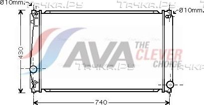 Радиатор охлаждения двигателя AVA для Toyota RAV4 III (XA30) 2005-2013. Артикул TO2418