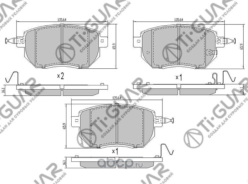 Тормозные колодки (TI-Guar). Артикул TG605