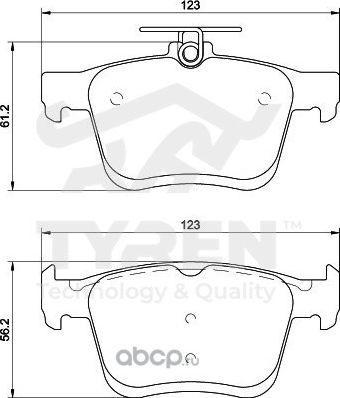Колодки тормозные (Tyren). Артикул TYR1222331