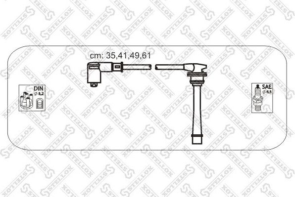 Высоковольтные провода (провода зажигания) (комплект) Stellox для Hyundai Matrix I 2001-2010. Артикул 10-38412-SX