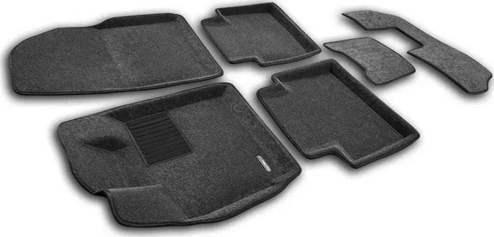 Коврики текстильные Euromat 3D Business (3-ряд) для салона Exeed VX 2019-2026 Серые. Артикул EMC3D-001424G