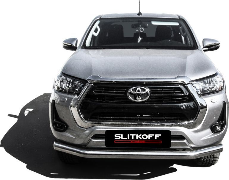 Защита Slitkoff переднего бампера d76 для Toyota Hilux VIII рестайлинг 2020-2026. Артикул THL20-003