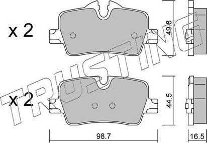 Тормозные колодки Trusting задние для BMW 3 VII (G2x) 2018-2026. Артикул 1264.0