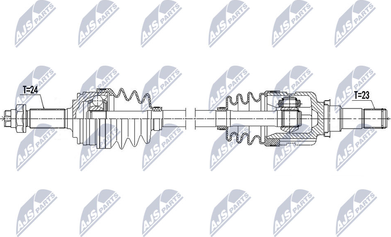 Полуось (привод в сборе, приводной вал) NTY. Артикул NPW-TY-127