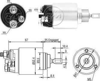 Втягивающее реле стартера Era. Артикул ZM3381