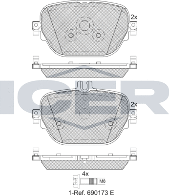 Тормозные колодки Icer. Артикул 182288
