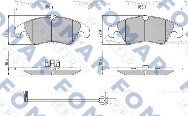 Тормозные колодки Fomar. Артикул FO 962281