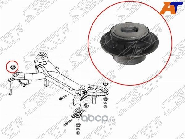 Сайлентблок задней балки MAZDA 6 02-12 LH (SAT). Артикул STGJ6A2886XA