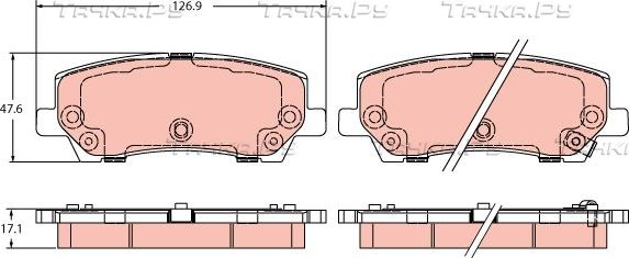 Тормозные колодки TRW задние для Ford Mustang VI 2015-2026. Артикул GDB2388