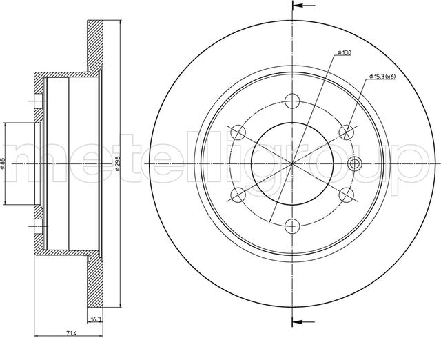 Тормозной диск Metelli. Артикул 23-0936