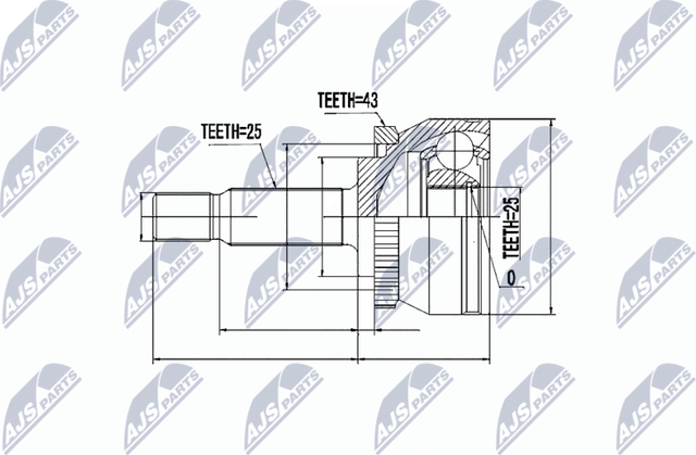 Шрус наружный (граната) NTY для Volvo V40 I 1995-2004. Артикул NPZ-VV-015