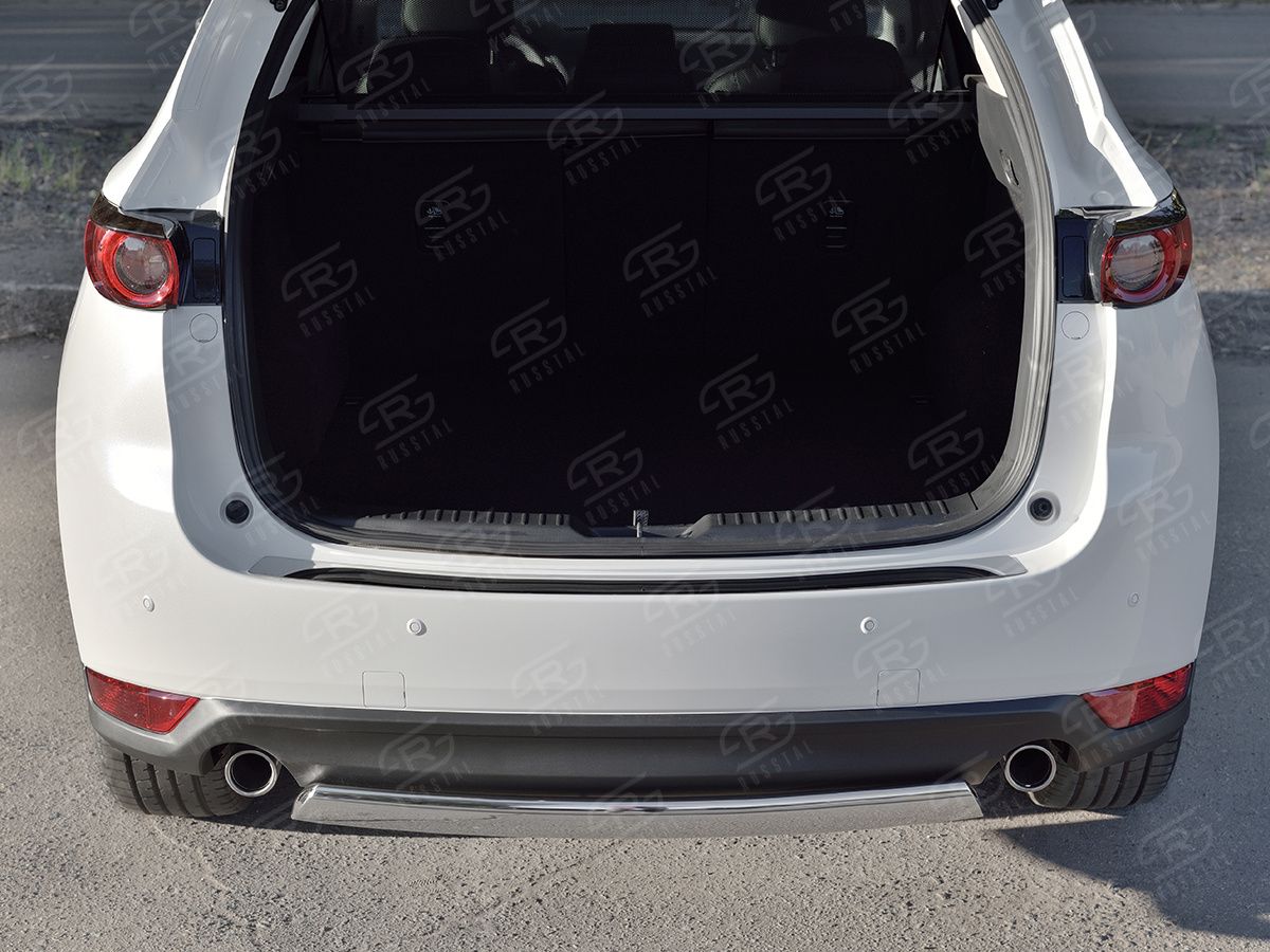 Накладка RusStal на задний бампер (лист нерж зеркальный) для Mazda CX-5 II 2017-2026. Артикул M5N-002802