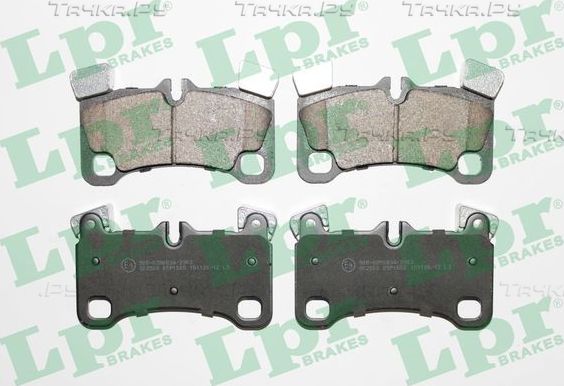 Тормозные колодки LPR задние для Porsche Cayenne I (955) 2007-2010. Артикул 05P1655