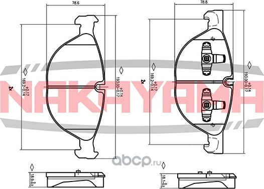 Колодки тормозные дисковые перед. BMW X5 3.0 sd/4.8 i/xDrive 48 i 07-, X6 30 d/3 (Nakayama). Артикул HP8648NY