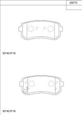 Тормозные колодки Asimco. Артикул KD9773