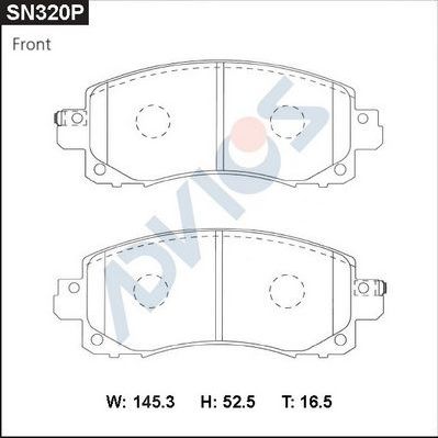 Тормозные колодки Advics. Артикул SN320P