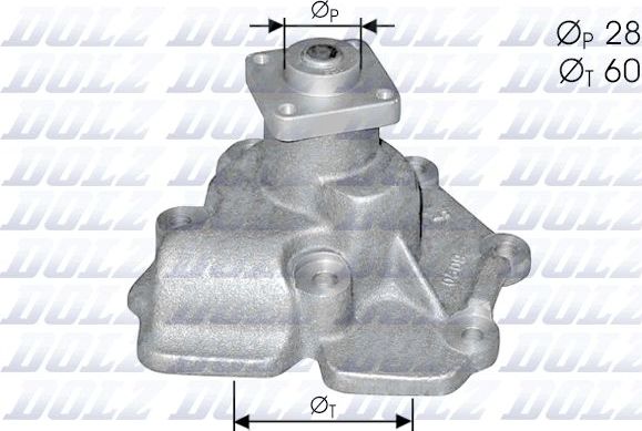 Помпа (водяной насос) Dolz для Ford Transit IV 1985-1994. Артикул F114