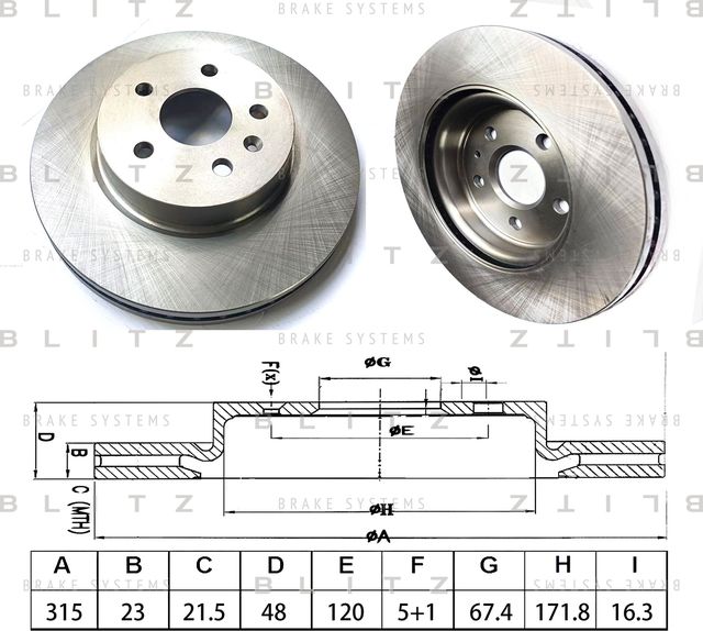 Диск тормозной (Blitz). Артикул BS0554