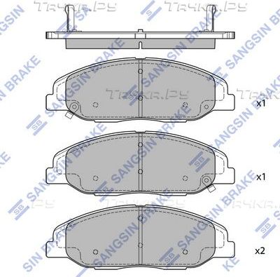 Тормозные колодки Sangsin Hi-Q передние для Cadillac CTS II 2008-2014. Артикул SP2255