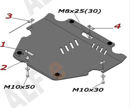 Защита Alfeco для картера и КПП Ford Mondeo IV 2006-2014. Артикул ALF.07.23 - купить в Москве, фото, отзывы, доставка по всей России. Магазин Тачка.Ру