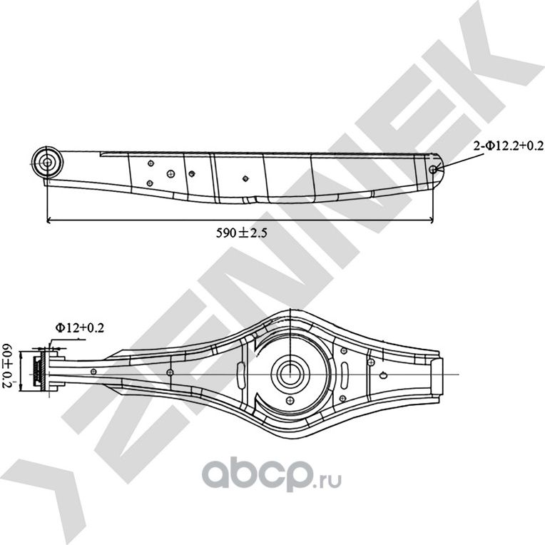 РЫЧАГ ЗАДНИЙ НИЖНИЙ ЛЕВЫЙ/ПРАВЫЙ AUDI A3 03>, VW GOLF 05>/PASSAT 08 (Zennek). Артикул DCA0153