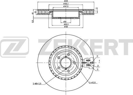 Тормозной диск Zekkert. Артикул BS-6361