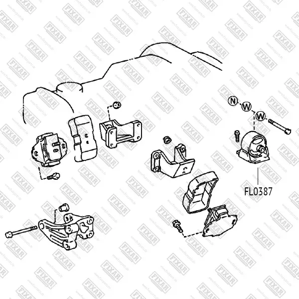 Опора двигателя задняя (Fixar). Артикул FL0387