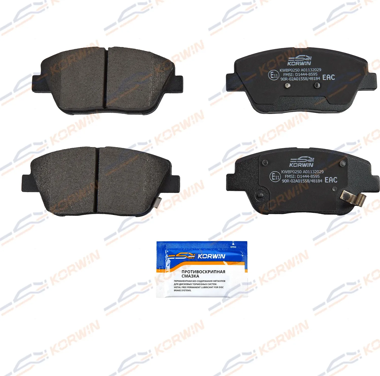 Колодки тормозные перед. Kia Optima III 10-/Hyundai Grandeur (HG) 11 (Korwin). Артикул KWBP0250