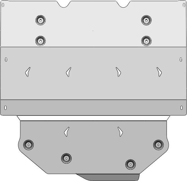 Защита алюминиевая АВС-Дизайн для картера и КПП GAC GS3 2024-2026. Артикул 51.02ABC