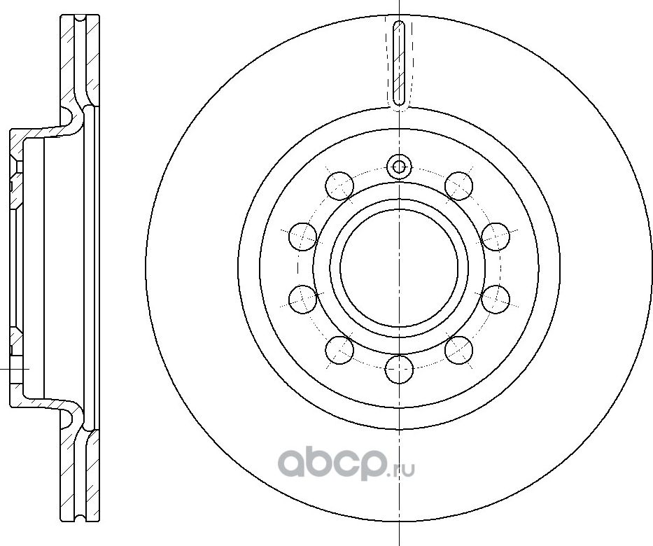 Диск тормозной вентилируемый (G-Brake). Артикул GR02957
