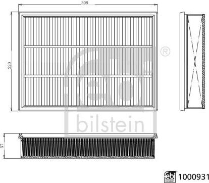 Воздушный фильтр Febi Bilstein. Артикул 1000931