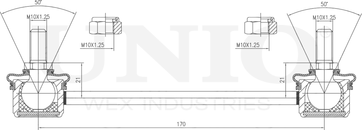 Тяга/стойка стабилизатора (Unio). Артикул SSP-50112
