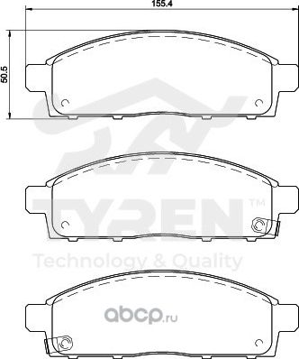 Колодки тормозные дисковые | перед | (Tyren). Артикул TYR1214551