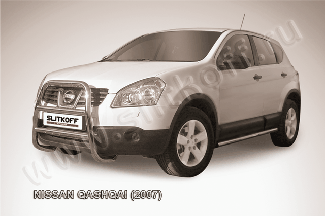 Кенгурятник Slitkoff d57 высокий для Nissan Qashqai I 2007-2009. Артикул NIQ002