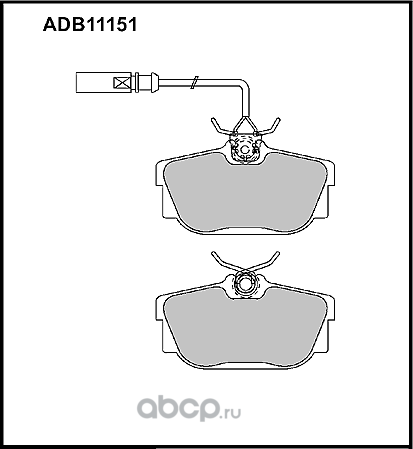 Колодки тормозные VW Sharan,T4 (96-) задние (R16) (4шт.) ALLIED NIPPON. Артикул ADB11151