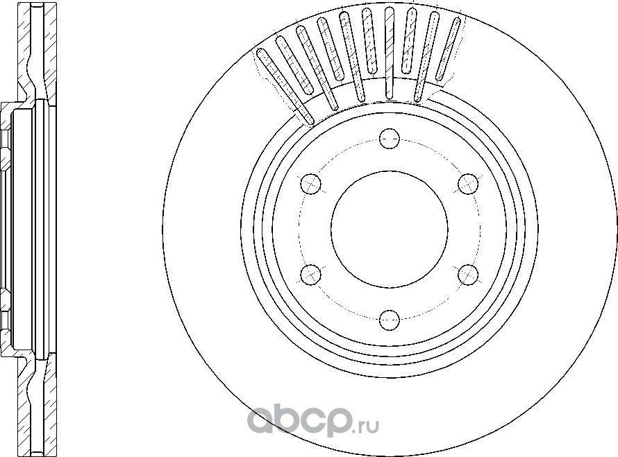 Диск тормозной вентилируемый (G-Brake). Артикул GR20953