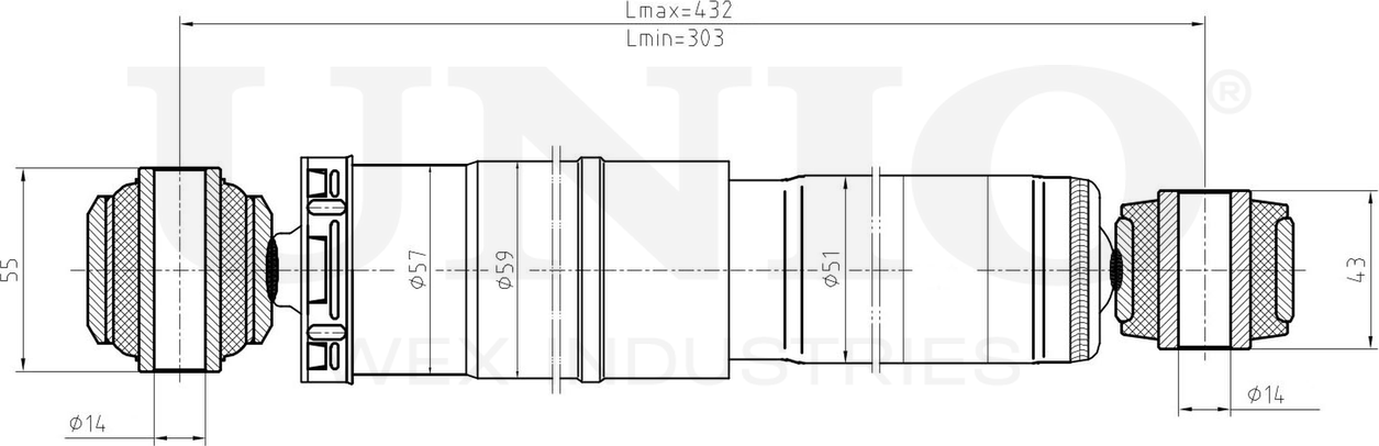 Амортизатор подвески (Unio). Артикул SAB-10712