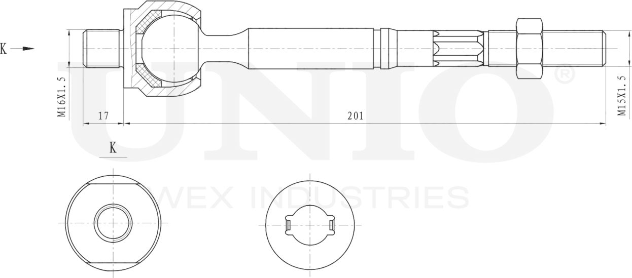 Тяга рулевая (Unio). Артикул SSP-30072