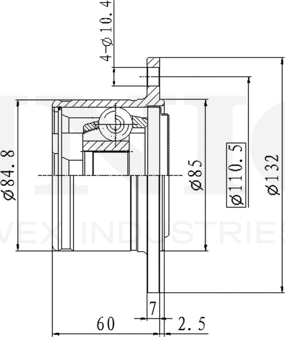 ШРУС внутренний (Unio). Артикул CVJ-30072
