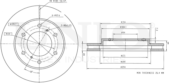 Диск тормозной (Unio). Артикул BRD-20196