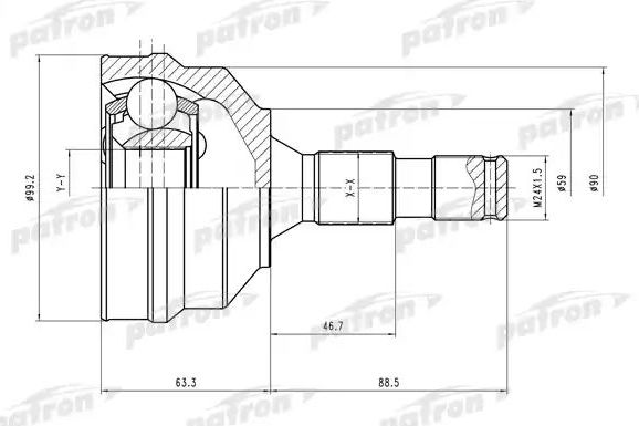 Шрус наружный (граната) Patron. Артикул PCV1496