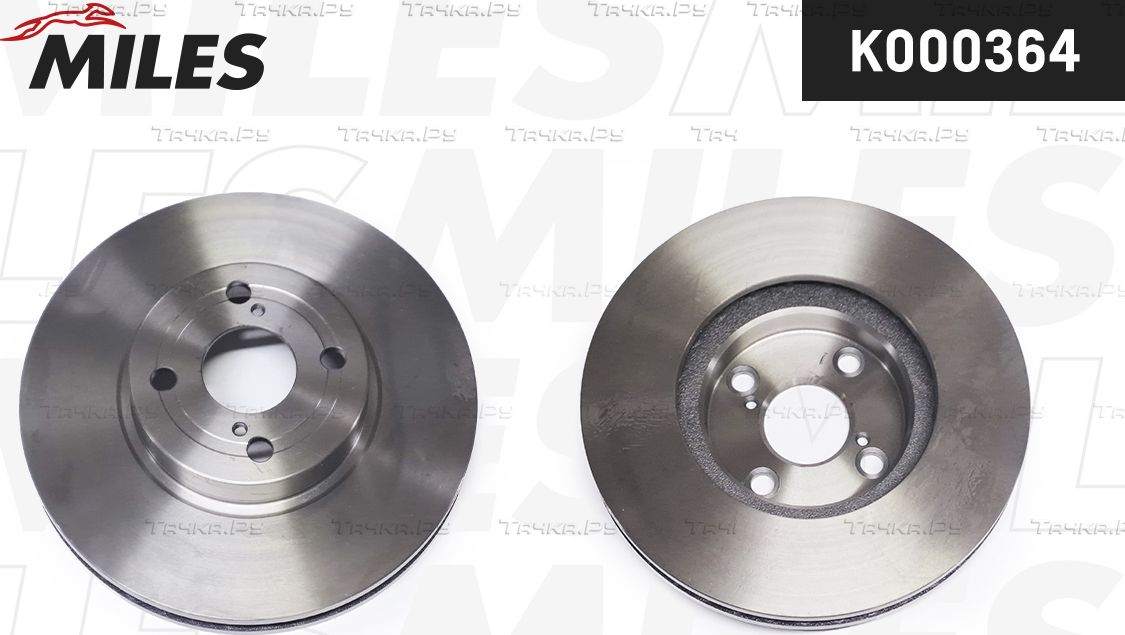 Тормозной диск Miles передний для Toyota Corolla E120, E130 2001-2007. Артикул K000364