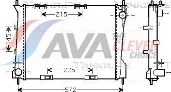 Радиатор охлаждения двигателя AVA. Артикул RT2554