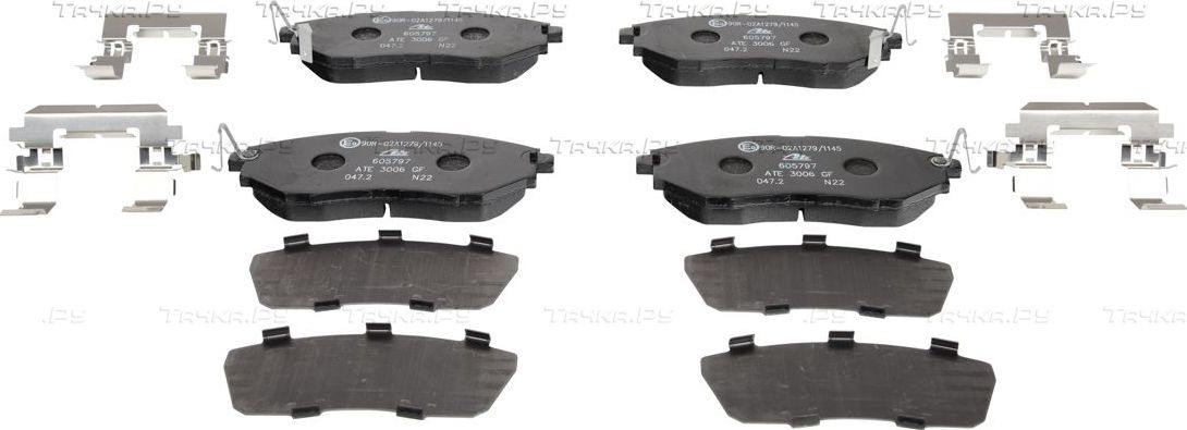 Тормозные колодки ATE передние для Subaru Forester IV 2013-2018. Артикул 13.0460-5797.2