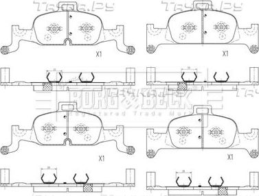 Тормозные колодки Borg & Beck передние для Audi A4 V (B9) 2015-2026. Артикул BBP2602