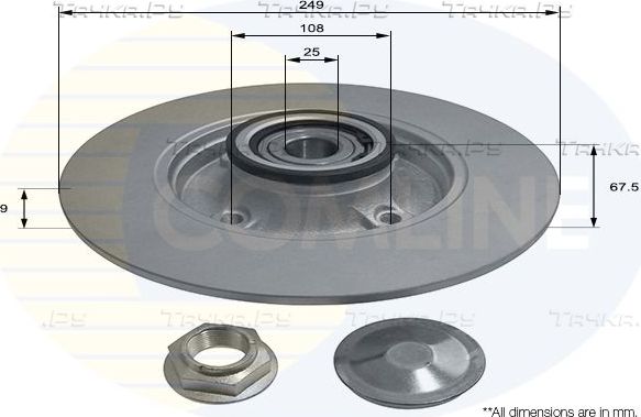 Тормозной диск Comline COATED. Артикул ADC3017