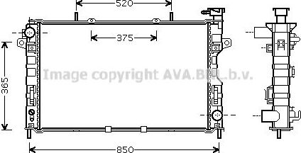 Радиатор охлаждения двигателя AVA для Chrysler Voyager IV 2005-2008. Артикул CR2117