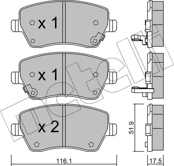 Тормозные колодки Metelli. Артикул 22-0485-2