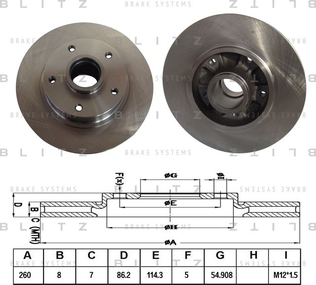 Диск тормозной RENAULT MEGANE 08- задн. (Blitz). Артикул BS0301